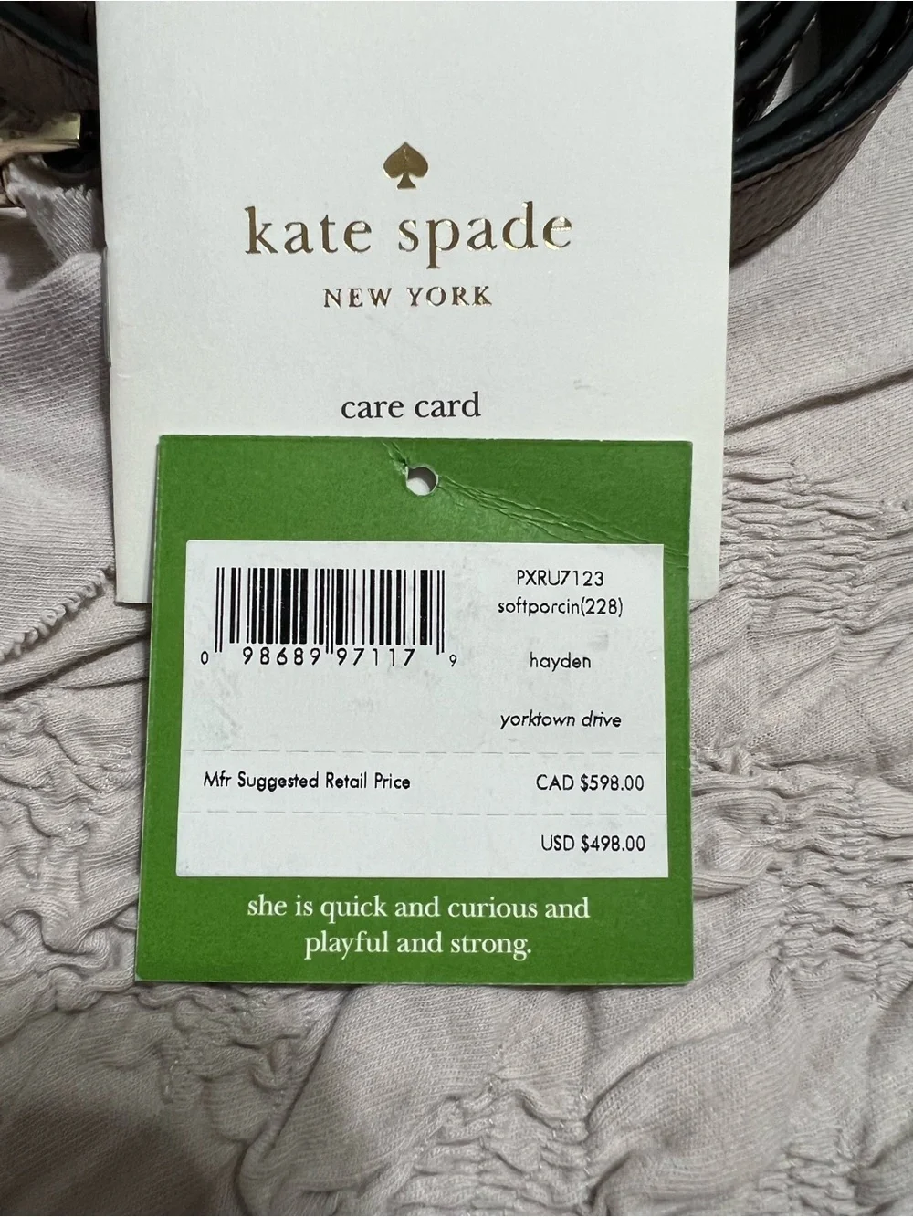 kate spade Taupe Pebbled Leather Satchel